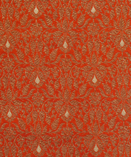 Rust_Orange_Handloom_Pure_Katan_Silk_Kimkhab_Fabric_With_Mughal_Motifs_WeaverStory_03