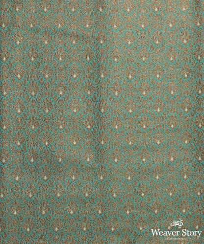 Handloom_TURQUOISE_Pure_Katan_Silk_Kimkhab_Banarasi_Fabric_In_Antique_Zari_With_Silver_Meenakari_WeaverStory_03