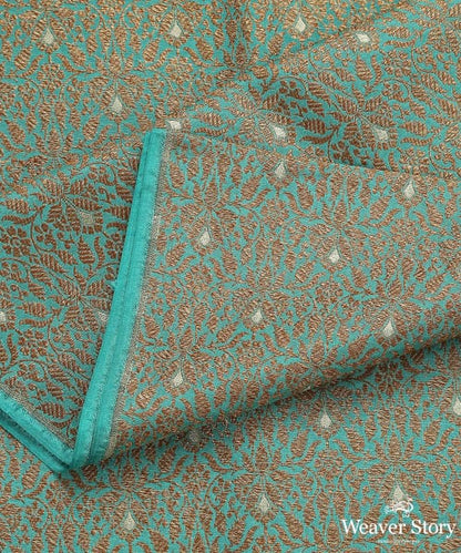 Handloom_TURQUOISE_Pure_Katan_Silk_Kimkhab_Banarasi_Fabric_In_Antique_Zari_With_Silver_Meenakari_WeaverStory_04