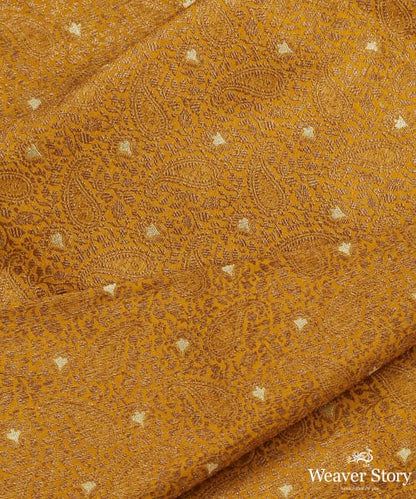 Handloom_Mustard_Pure_Katan_Silk_Banarasi_Fabric_In_Antique_Zari_WeaverStory_04