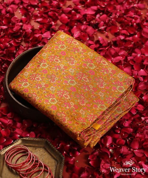 Handloom_Mustard_Pure_Katan_Silk_Banarasi_Fabric_In_Three_Color_Zari_WeaverStory_01