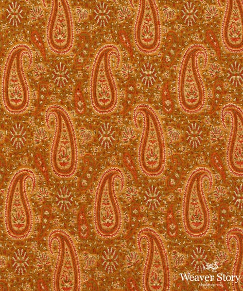 Handloom_Mustard_Pure_Katan_Silk_Jamawar_Banarasi_Fabric_With_Three_Color_Zari_WeaverStory_02