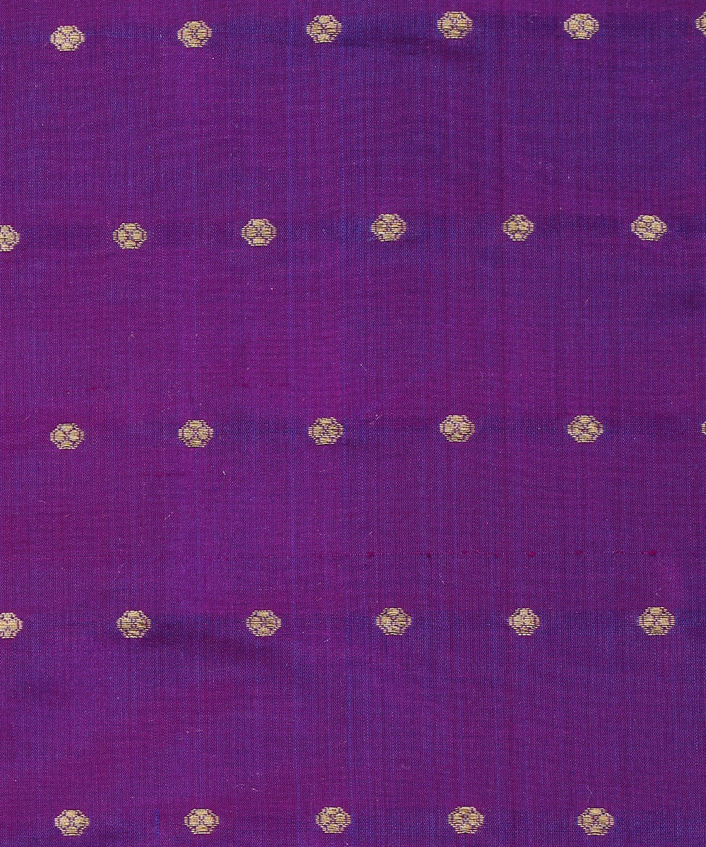 Purple_Double_Shade_Handloom_Pure_Katan_Silk_Banarasi_Fabric_With_Cutwork_Booti_WeaverStory_03