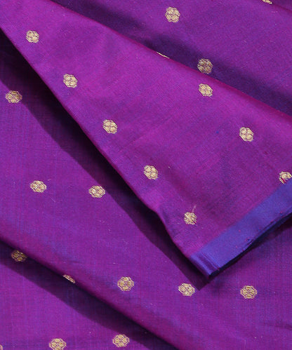 Purple_Double_Shade_Handloom_Pure_Katan_Silk_Banarasi_Fabric_With_Cutwork_Booti_WeaverStory_04