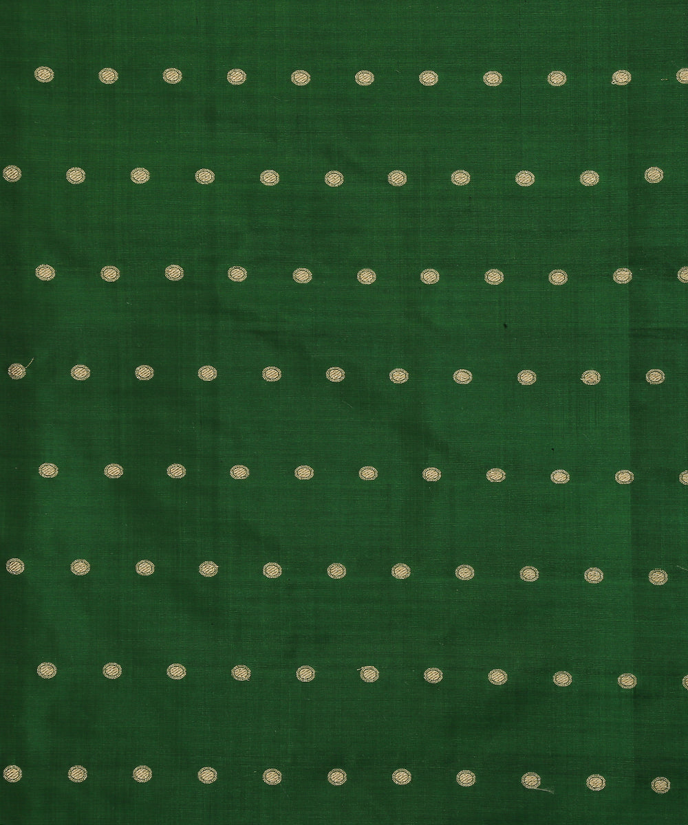 Handloom_Green_Pure_Katan_Silk_Banarasi_Fabric_With_Cutwork_Booti_WeaverStory_02