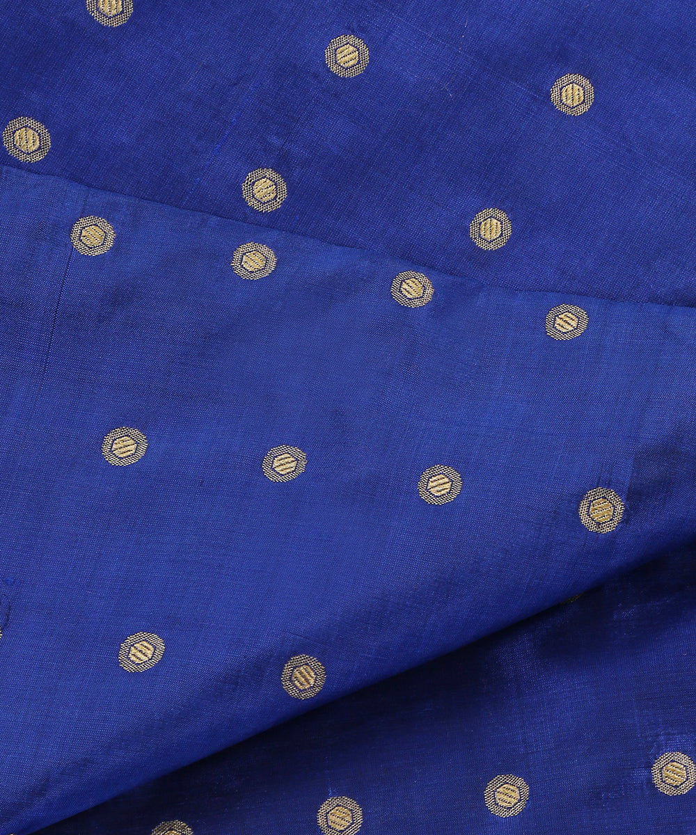 Handloom_Dark_Blue_Pure_Katan_Silk_Banarasi_Fabric_With_Cutwork_Booti_WeaverStory_04