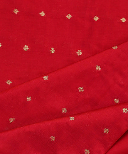 Handloom_Red_And_Rani_Pink_Double_Shade_Pure_Katan_Silk_Cutwork_Banarasi_Fabric_WeaverStory_04