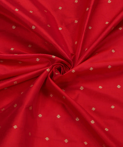 Handloom_Red_And_Rani_Pink_Double_Shade_Pure_Katan_Silk_Cutwork_Banarasi_Fabric_WeaverStory_05