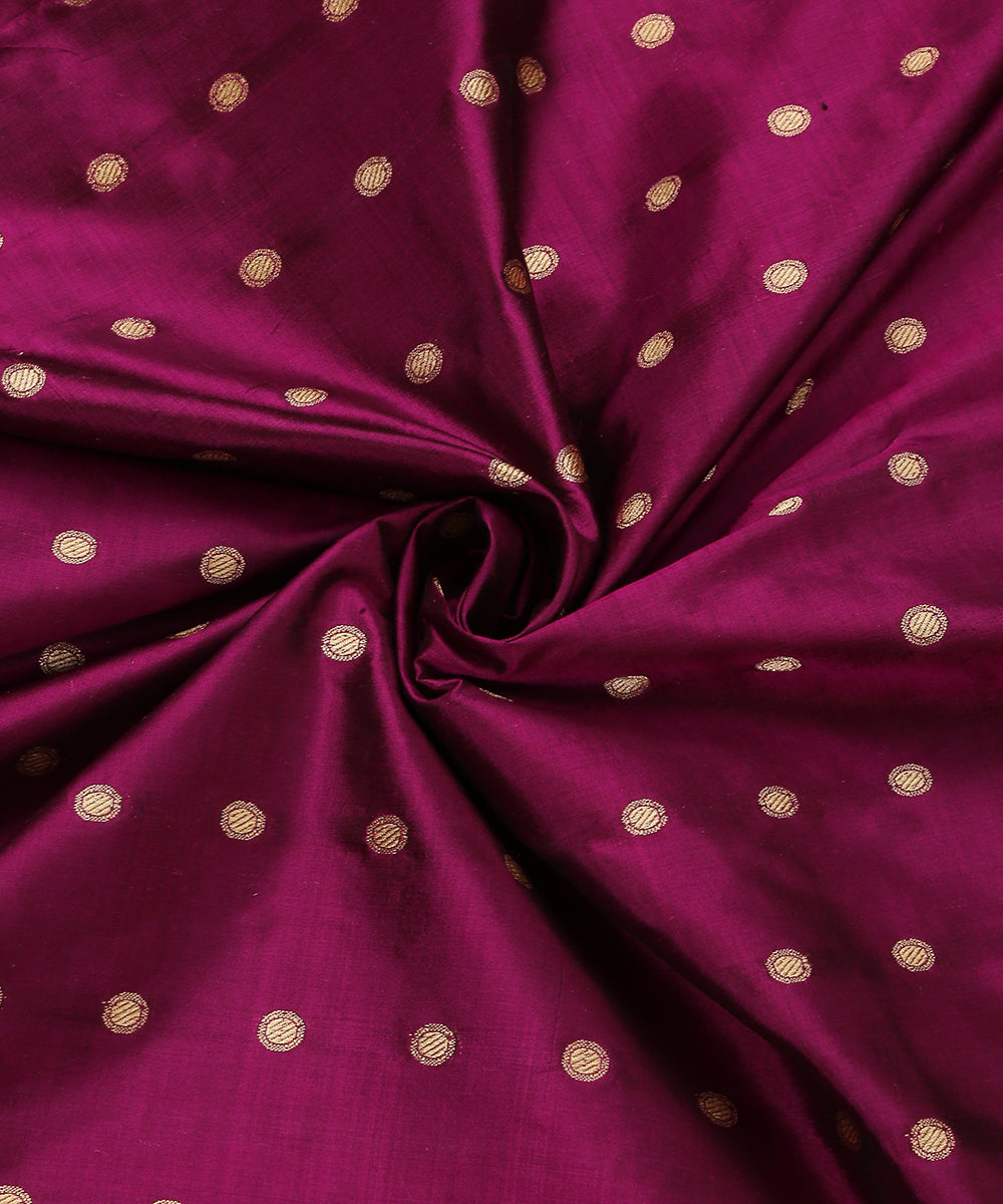 Handloom_Purple_Pure_Katan_Silk_Banarasi_Fabric_With_Zari_Booti_WeaverStory_05