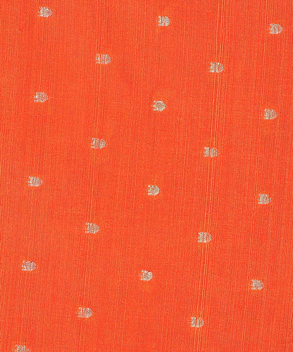 Handloom_Orange_Pure_Tussar_Silk_Banarasi_Fabric_With_Cutwork_Booti_WeaverStory_03