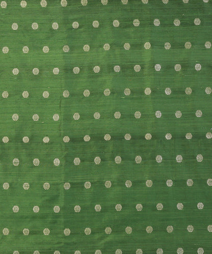 Green_Handloom_Pure_Tussar_Silk_Banarasi_Fabric_With_Cutwork_Booti_WeaverStory_02