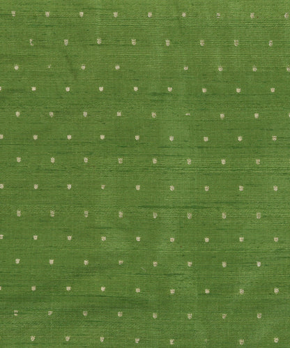 Green_Handloom_Pure_Tussar_Silk_Banarasi_Fabric_With_Cutwork_Booti_WeaverStory_02