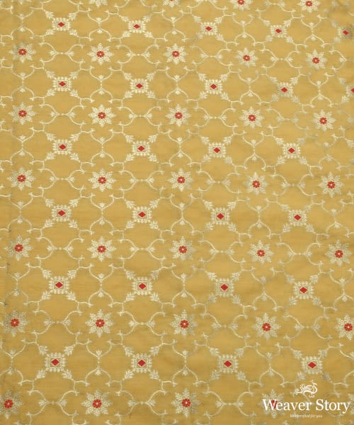 Pastel_Yellow_Handloom_Pure_Moonga_Silk_Banarasi_Fabric_With_Zari_Jaal_WeaverStory_02