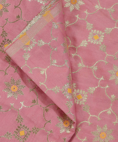 Handloom_Pastel_Peach_Pure_Moonga_Silk_Banarasi_Fabric_With_Cutwork_Jaal_WeaverStory_04