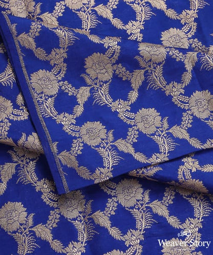 Cobalt_Blue_Handloom_Pure_Katan_Silk_Fabric_With_Cutwork_Floral_Jaal_WeaverStory_04