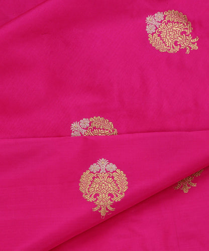Handloom_Hot_Pink_Pure_Katan_Silk_Banarasi_Fabric_With_Sona_Rupa_Kadhwa_Booti_WeaverStory_04