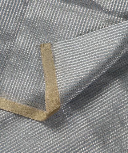 Handloom_Grey_Tissue_Silk_Banarasi_Fabric_With_Zari_Stripes_WeaverStory_04