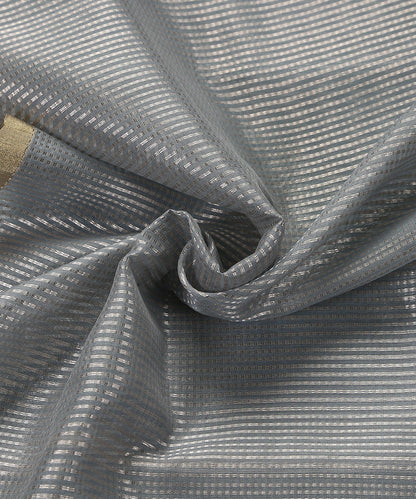 Handloom_Grey_Tissue_Silk_Banarasi_Fabric_With_Zari_Stripes_WeaverStory_05