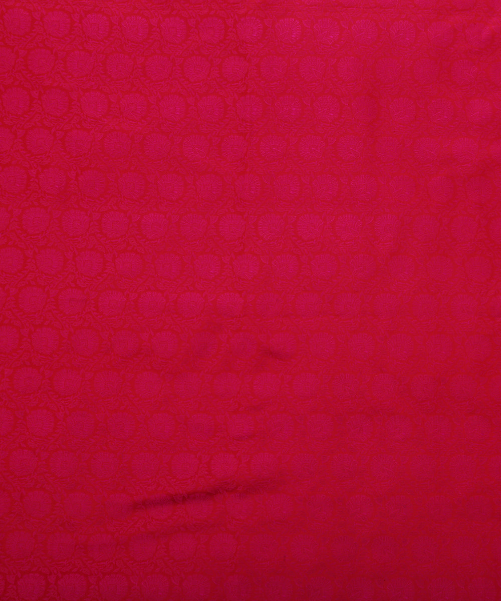 Rani_Pink_Handloom_Pure_Katan_Silk_Tanchoi_Banarasi_Fabric_With_Floral_Weave_WeaverStory_02