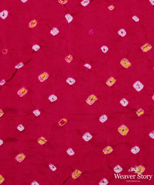 Handloom_Pink_Gajji_Silk_Banarasi_Bandhej_Fabric_WeaverStory_03