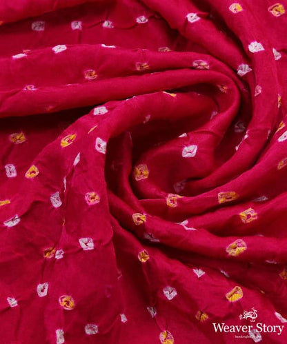 Handloom_Pink_Gajji_Silk_Banarasi_Bandhej_Fabric_WeaverStory_05