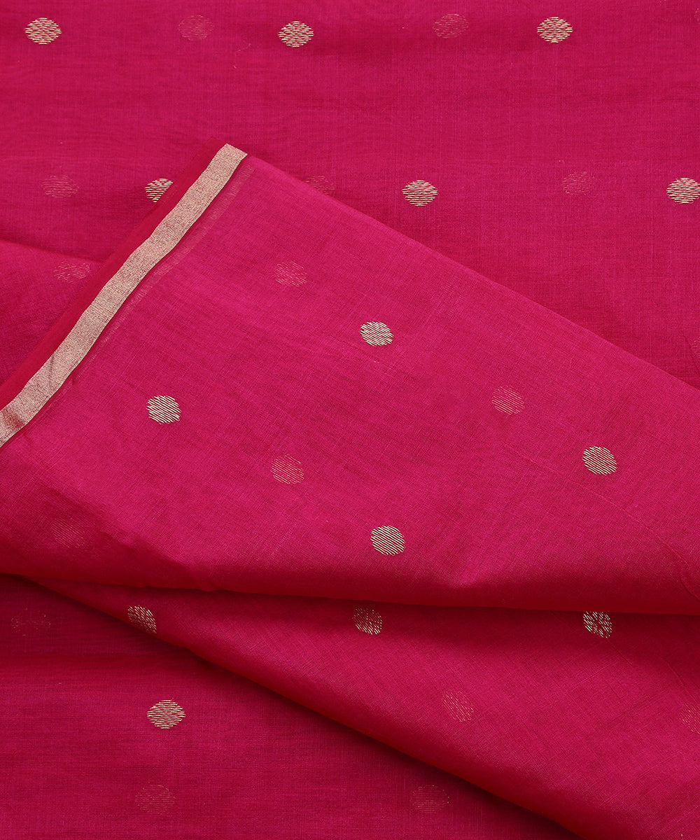 Handloom_Pink_Cotton_Chanderi_Fabric_with_Booti_WeaverStory_04