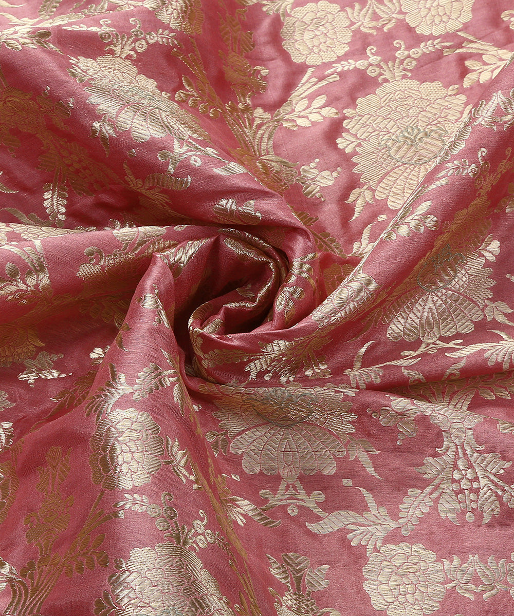 Rose_Pink_Handloom_Pure_Katan_Silk_Kimkhab_Banarasi_Fabric_WeaverStory_05