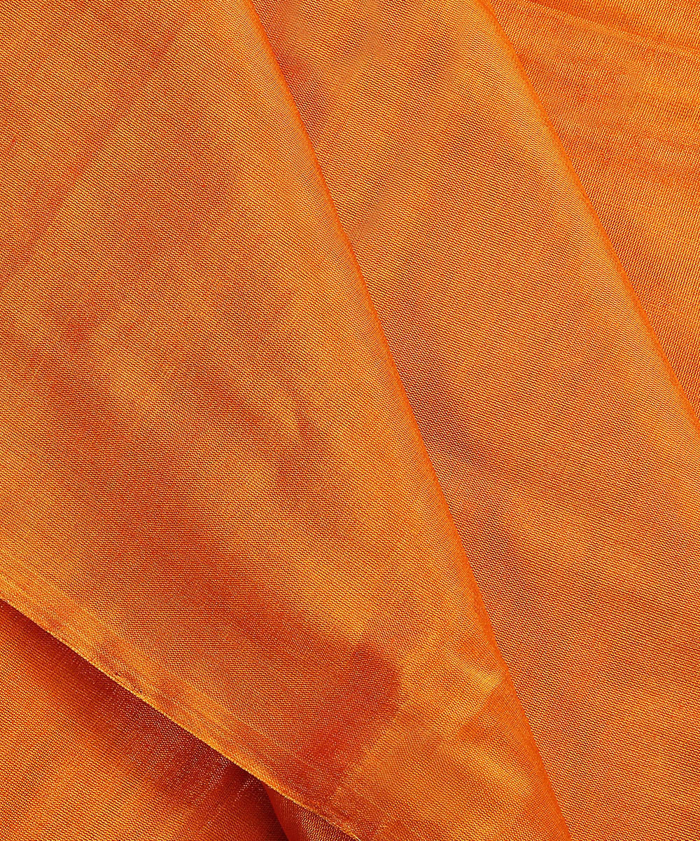 Orange_And_Gold_Handloom_Donaliya_Tissue_Chanderi_Fabric_WeaverStory_04