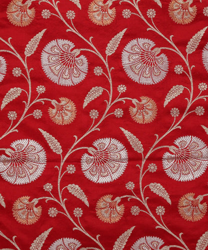 Handloom_Red_Pure_Katan_Silk_Cutwork_Banarasi_Fabric_WeaverStory_03