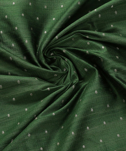 Handloom_Green_Banarasi_Tusser_Silk_Fabric_with_Booti_WeaverStory_05