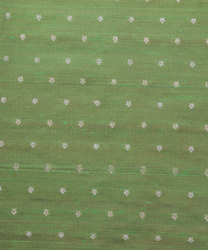Green_Dual_Tone_Tusser_Silk_Banarasi_Fabric_with_Booti_Design_WeaverStory_03