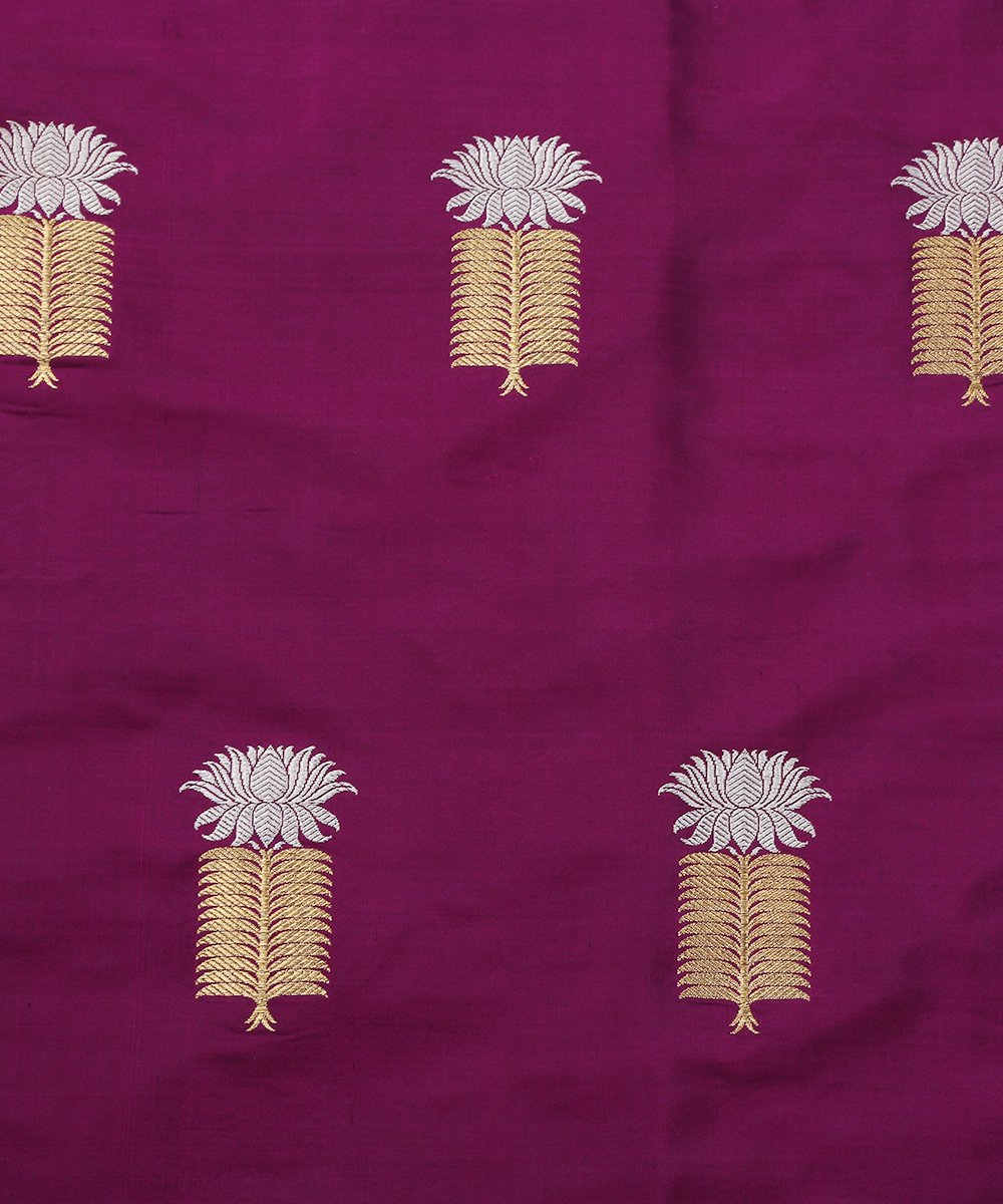Purple_Handloom_Pure_Katan_Silk_Kadhwa_Banarasi_Fabric_with_Booti_WeaverStory_04