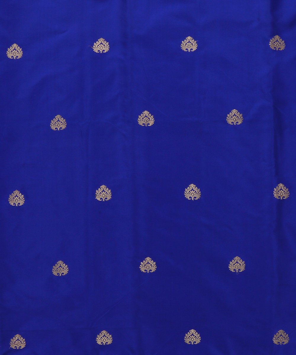 Royal_Blue_Handloom_Dupion_Silk_Banarasi_Fabric_with_Zari_Boota_WeaverStory_02