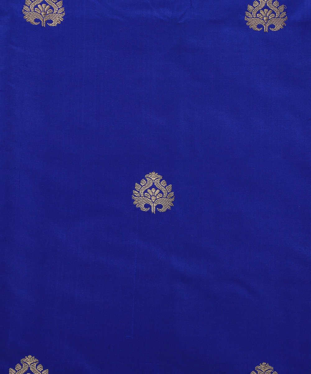 Royal_Blue_Handloom_Dupion_Silk_Banarasi_Fabric_with_Zari_Boota_WeaverStory_03