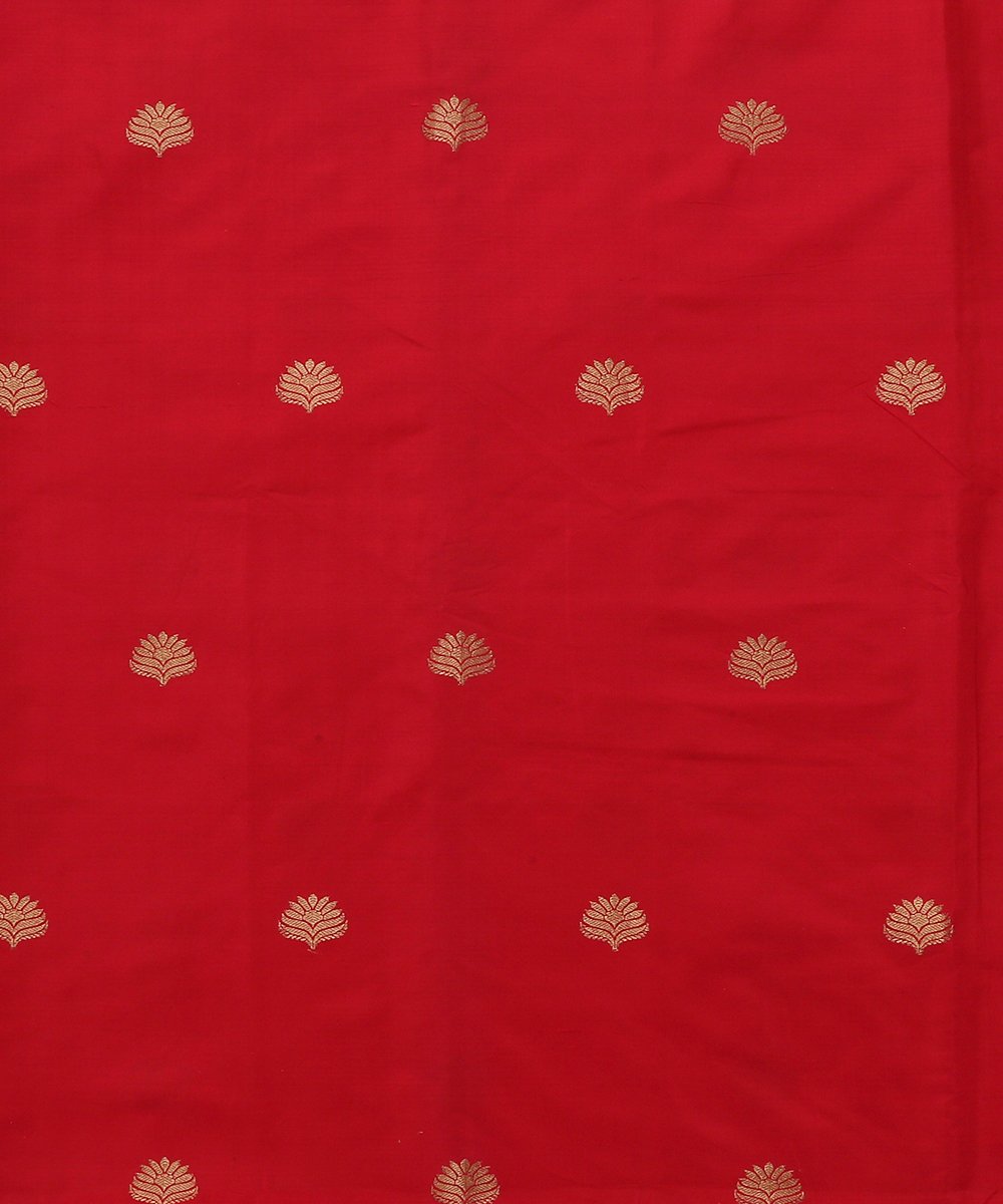 Handloom_Red_Dupion_Silk_Banarasi_Fabric_with_Zari_Boota_WeaverStory_02