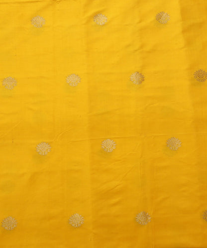 Yellow_Dupion_Silk_Handloom_Banarasi_Fabric_with_Zari_Boota_Design_WeaverStory_02