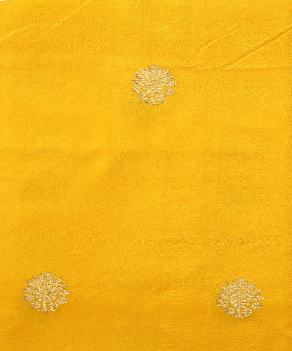 Yellow_Dupion_Silk_Handloom_Banarasi_Fabric_with_Zari_Boota_Design_WeaverStory_03