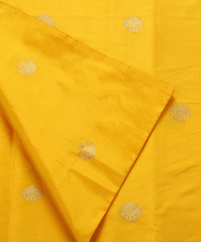 Yellow_Dupion_Silk_Handloom_Banarasi_Fabric_with_Zari_Boota_Design_WeaverStory_04