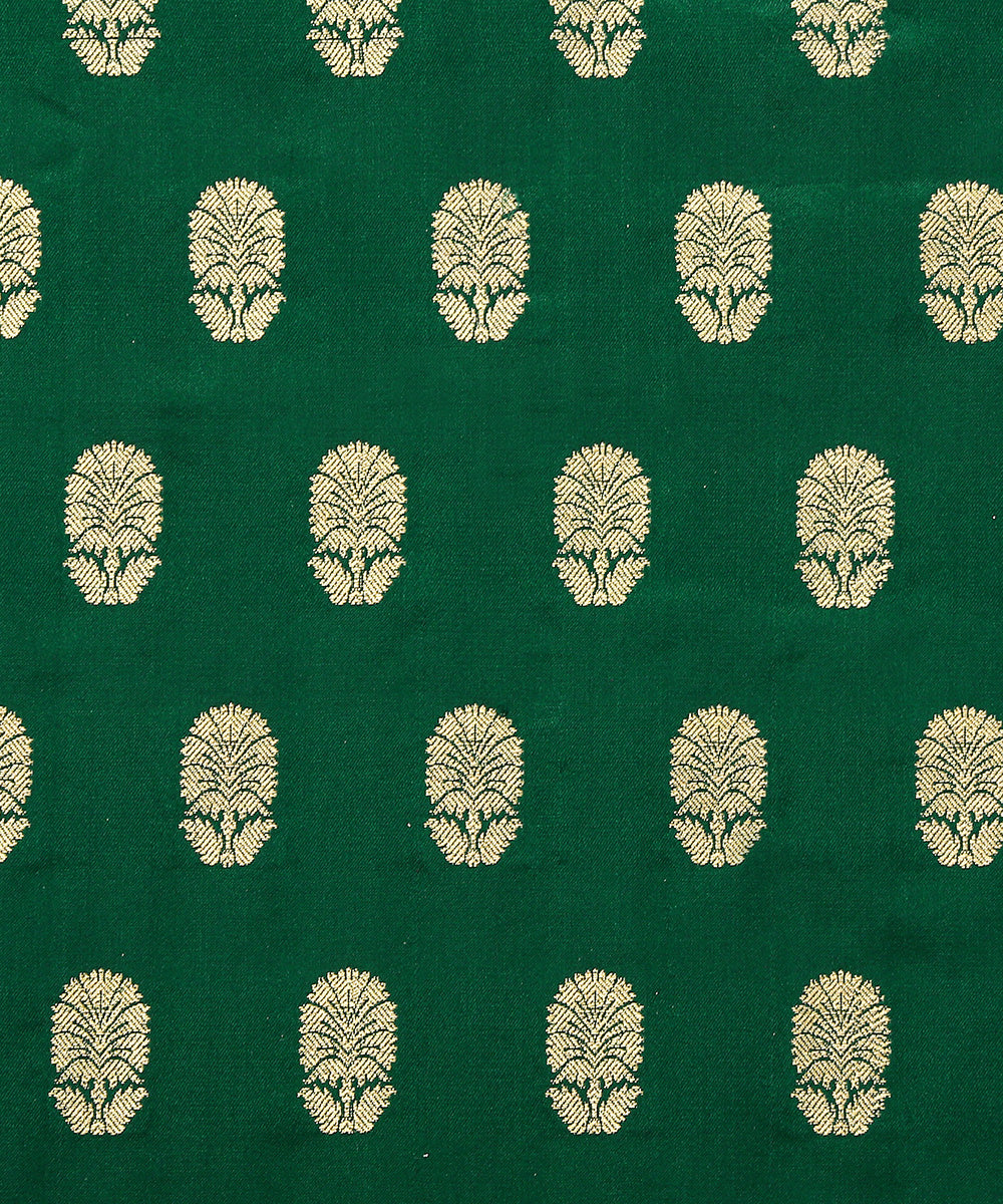 Green_Handloom_Satin_Silk_Banarasi_Fabric_with_Booti_Design_WeaverStory_02