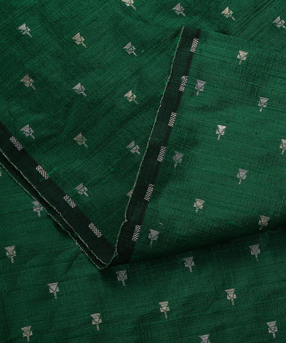 Green_Handloom_Tussar_Silk_Banarasi_Fabric_With_Cutwork_Zari_Booti_WeaverStory_04