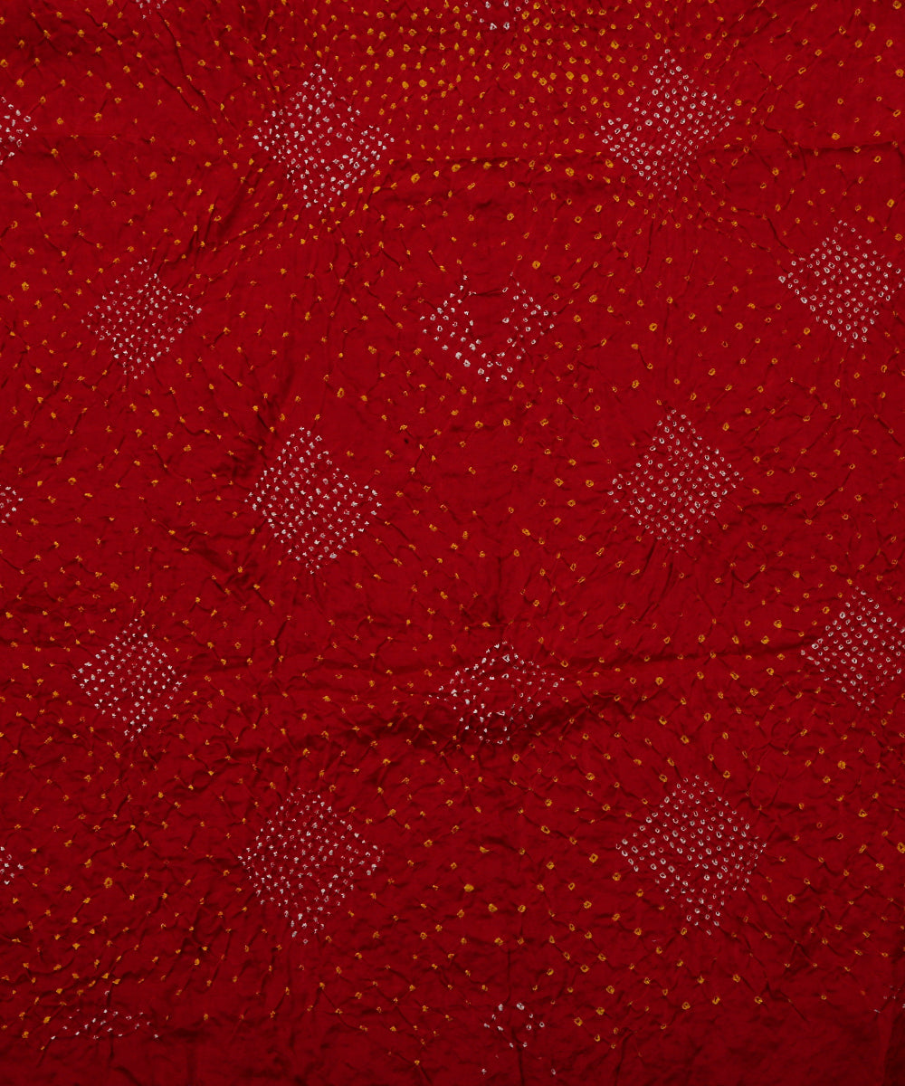 Red_Handloom_Gajji_Silk_Banarasi_Bandhej_Fabric_WeaverStory_02