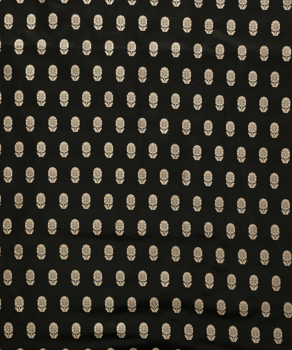 Black_Handloom_Satin_Silk_Banarasi_Fabric_with_Booti_Design_WeaverStory_02