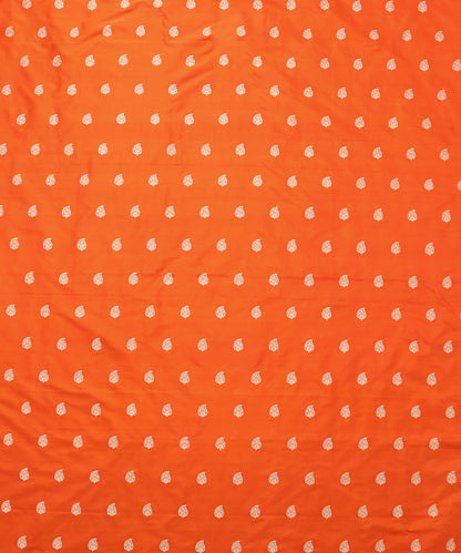 Handloom_Orange_Pure_Katan_Silk_Banarasi_Fabric_with_Paisley_Booti_WeaverStory_02
