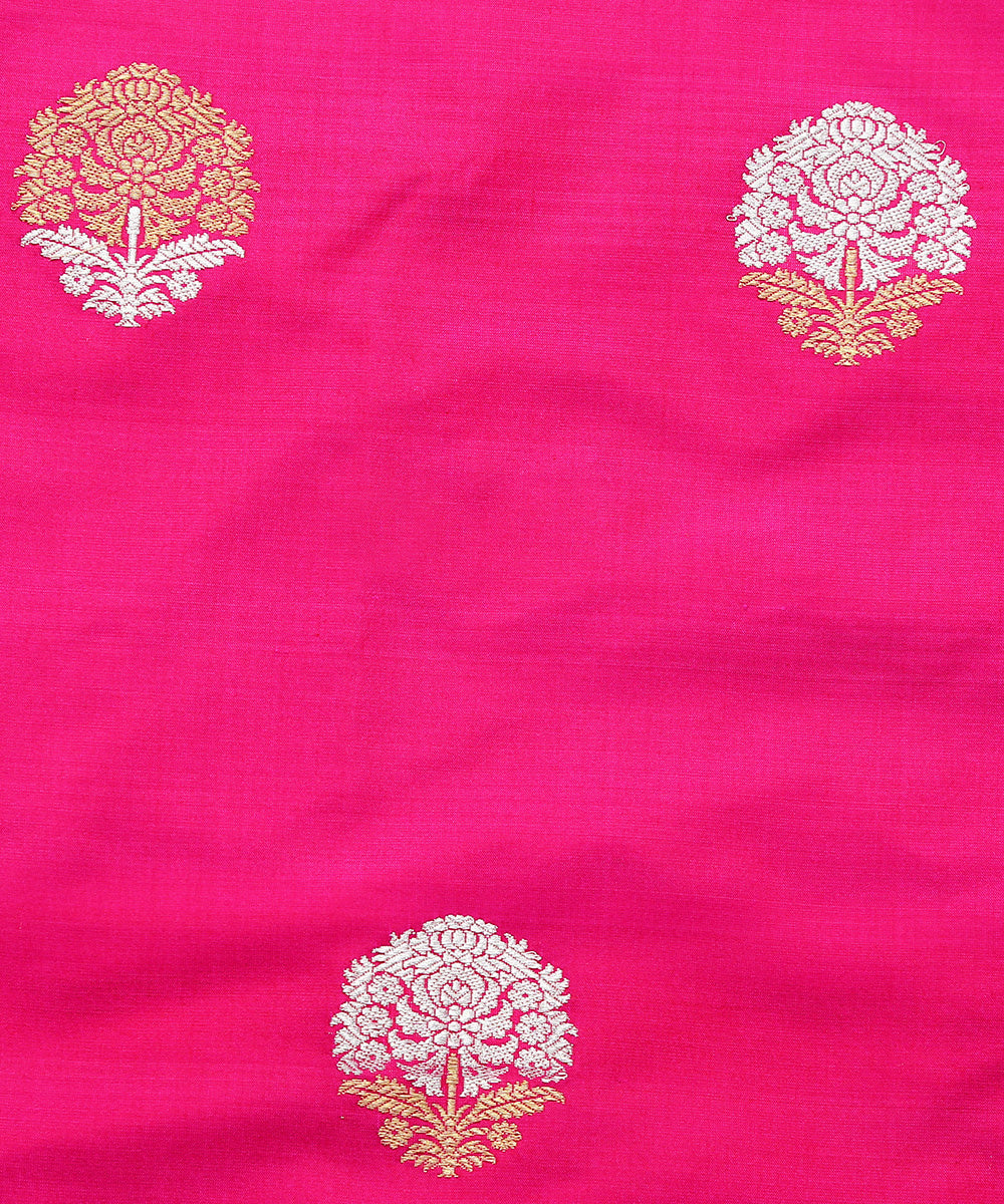Handloom_Pink_Pure_Katan_Silk_Banarasi_Fabric_with_Kadhwa_Booti_WeaverStory_03