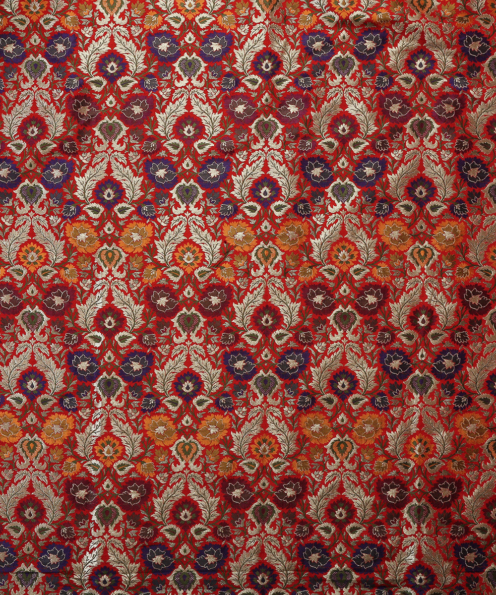 Handloom_Red_Kimkhab_Katan_Silk_Banarasi_Fabric_with_Heavy_Floral_Design_WeaverStory_02