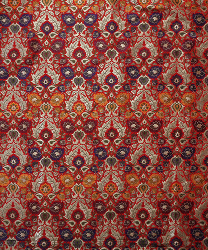 Handloom_Red_Kimkhab_Katan_Silk_Banarasi_Fabric_with_Heavy_Floral_Design_WeaverStory_02