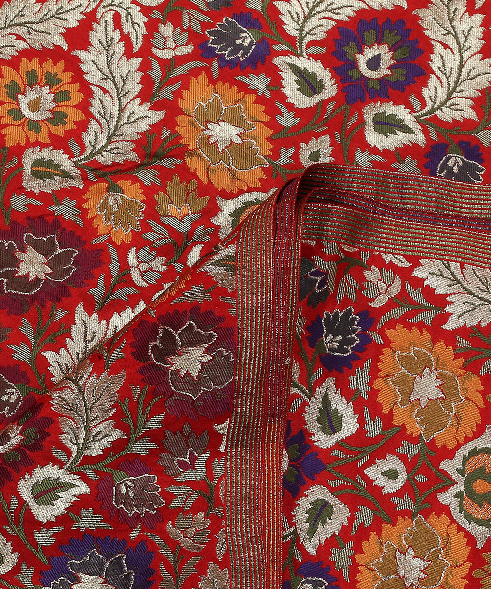 Handloom_Red_Kimkhab_Katan_Silk_Banarasi_Fabric_with_Heavy_Floral_Design_WeaverStory_04