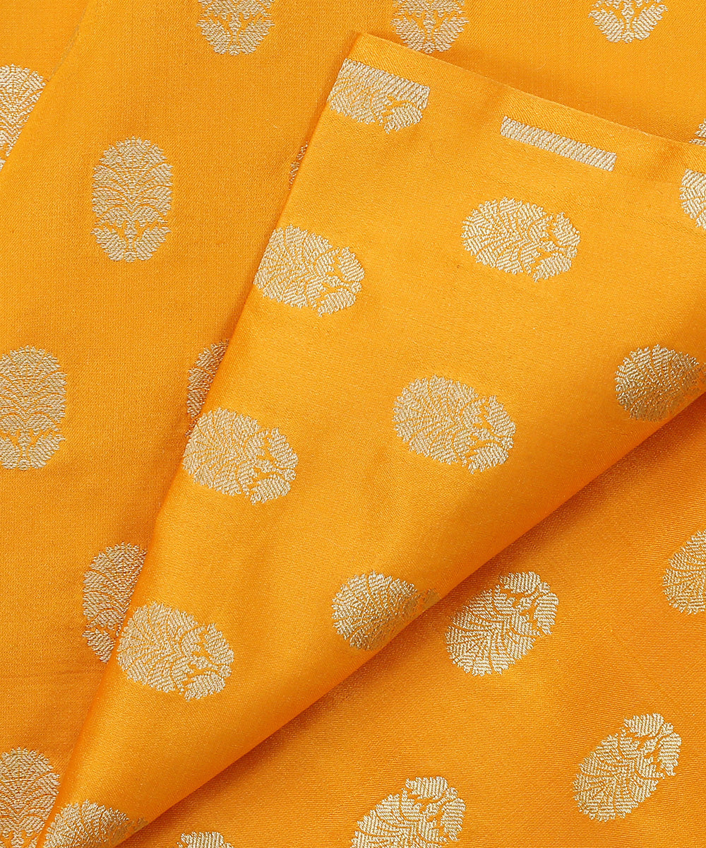 Handloom_Mustard_Pure_Satin_Banarasi_Fabric_with_Cutwork_Zari_Booti_WeaverStory_04