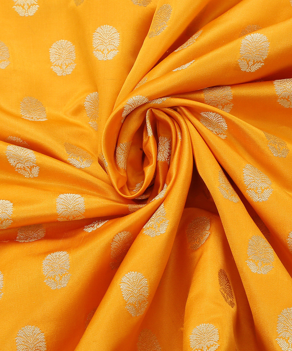 Handloom_Mustard_Pure_Satin_Banarasi_Fabric_with_Cutwork_Zari_Booti_WeaverStory_05