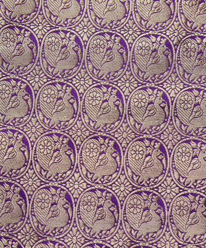 Handloom_Purple_And_Gold_Pure_Katan_Silk_Kadhwa_Banarasi_Brocade_Fabric_With_Peacock_Motifs_WeaverStory_02